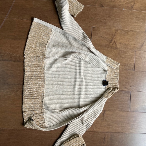 Dex Long Sleeve High Neck Zip Front Sweater Cream - Picture 8 of 11